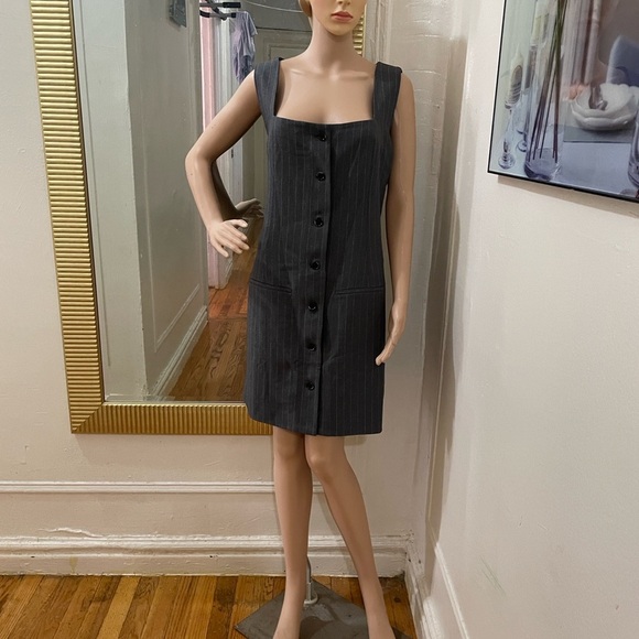 Abercrombie & Fitch Charcoal Pinstripe Mini Dress - Picture 9 of 15
